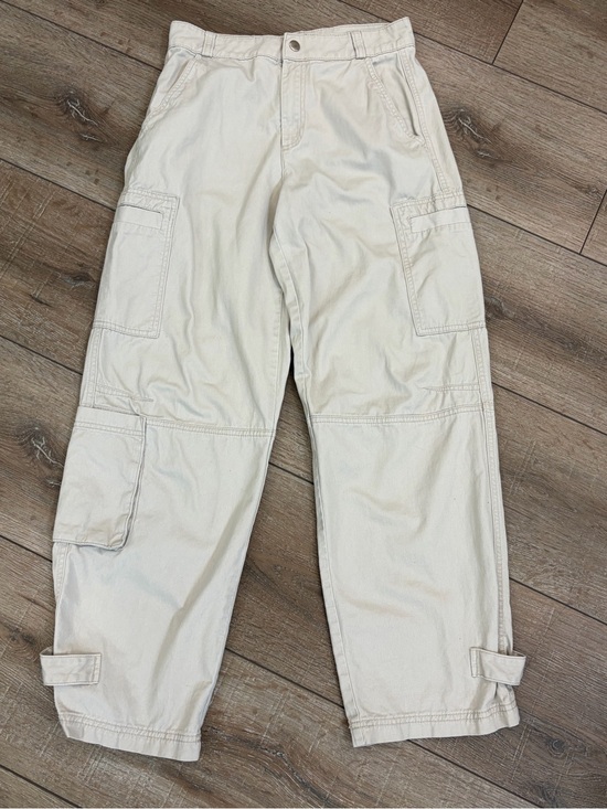 H&M Pants - H&M Cream Beige Utility Cargo Pants Size 6 Straight Leg